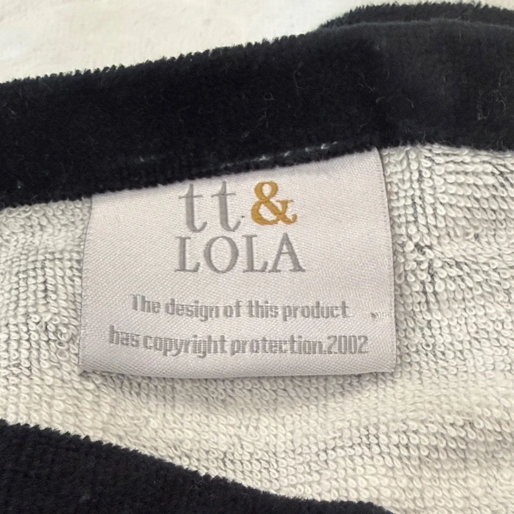 lola Black and White 'Bride Squad' Striped Beach Towel